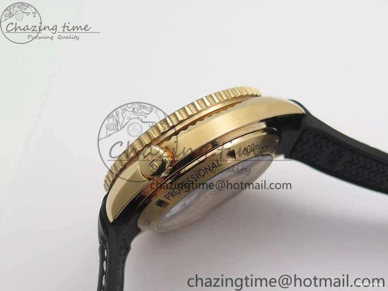 0515 Elegant Seamaster Pro Chrono RG OM Best Edition Black Ceramic Black Dial On Gummy Strap A 8128